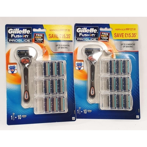 293 - 2 x Gillette Fusion Proglide shaving packs (Ref 108).