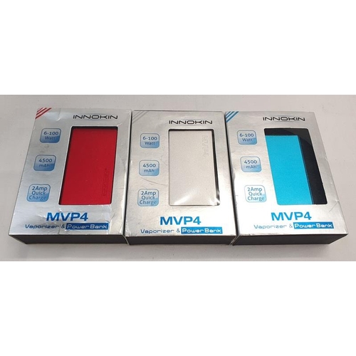 345 - 3 x Innokin MVP4 Vaporiser & Powerbank in silver, blue and red (REF 120).