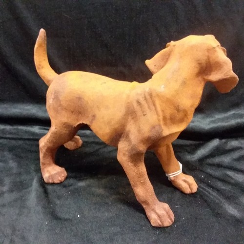 400 - A cast iron statue of a dog 25cm high.(151).