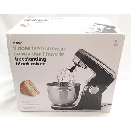 387 - Wilko freetanding black mixer boxed (REF 74).