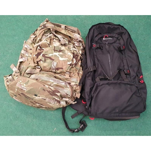 81 - A military style rucksack and Warehouse mountain rucksack  ref4,5