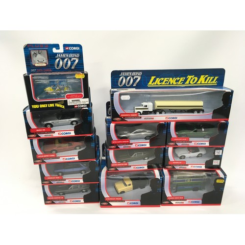 431 - Corgi James Bond related group to include TY06701 Chevrolet Truck, Ty07501 Aston Martin Vanquish and... 