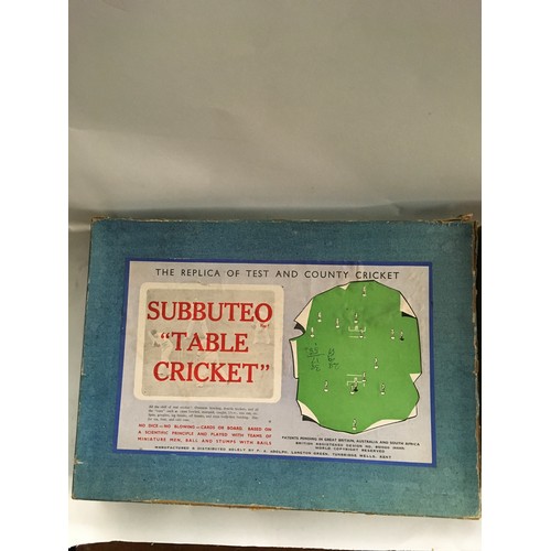 299 - 2 Subbuteo Table Cricket sets C1960/67/68. Seems complete but not checked.