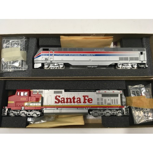 241 - 2 Athearn boxed locomotives- 4953 C44-9W Dummy Santa Fe 611 and 3645 AMD103 Power Amtrak No.838. App... 