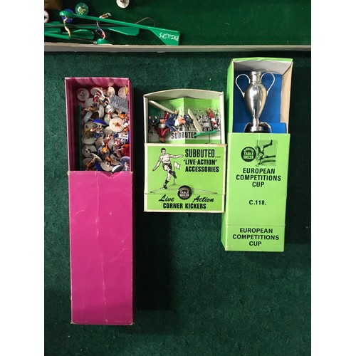 310 - Subbuteo Football Express original football pitch together with 12 boxed teams, extra players and ot... 