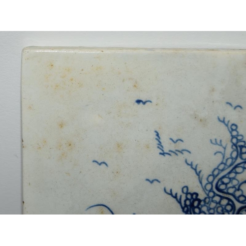 12 - Chinese Porcelain Blue & White Tile using a English design of a Chinese Garden produced in China c17... 