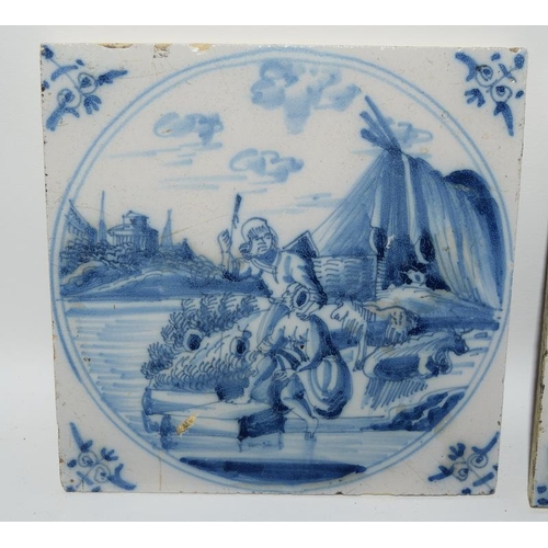 19 - Dutch blue & white Delftware tile 