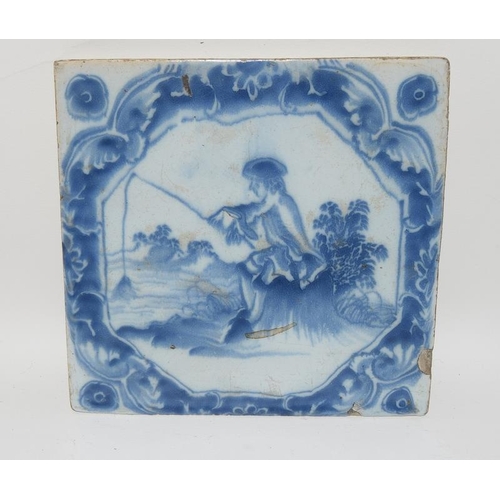 24 - Dutch Delftware, 19th / early 20th Century polychrome tile depicting flowers in a vase 6