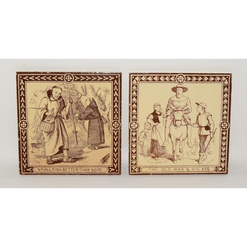 48 - Maw & Co brown transfer printed tile 