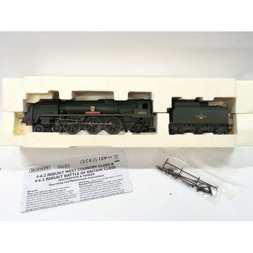 186 - Hornby OO R2584 (rebuilt) West Country Class 4-6-2 34003 'Plymouth' in BR Green  Weathered Edition. ... 