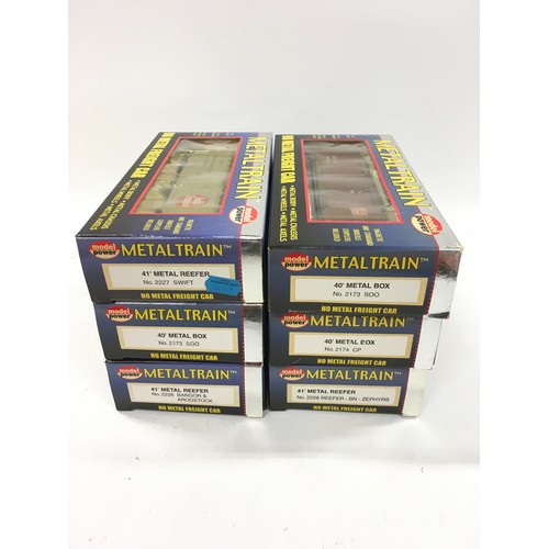 265 - 6 x Model Power Metaltrain HO Metal Freight cars. All appear Mint in Excellent boxes.