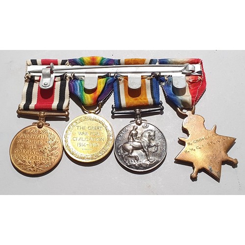 1 - WW1 campaign set of four medals to S. Crowland.