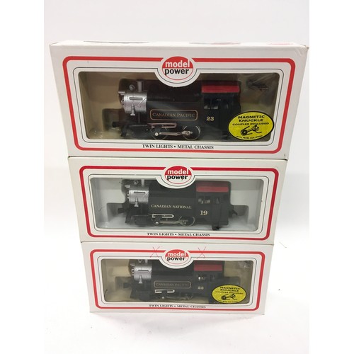 278 - 3 x Model Power HO steam locomotives: 2 x 6507 CP 0-4-0 and 6502 CN 0-4-0. All appear Near Mint in G... 