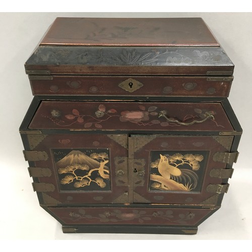 275 - Chinese lacquer jewellery box together an assortment of dressing table items