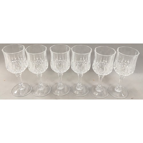 244 - 4 stemmed Stuart Crystal stemmed wine glasses a stemmed fluted early 19C stemmed glass and 6 Crystal... 