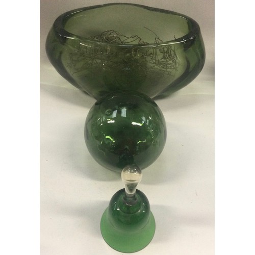 245 - 19th century cut glass champagne flute, engraved glass vase, small collection of marbles and further... 