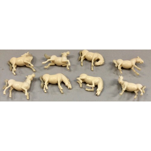 277 - Collection of oriental horse figurines.