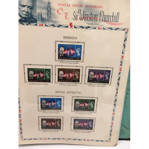 237 - A folder containing Sir Winston Churchill stamps (unfranked).