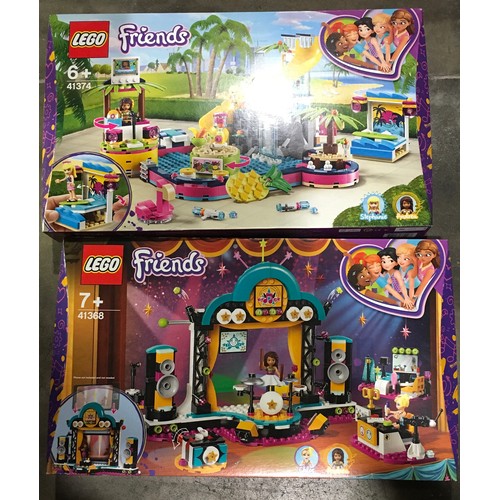 42 - Lego Friends Sets: 41374 Andrea’s Poole Party and 41368 Andrea’s Talent show (both retired). New and... 