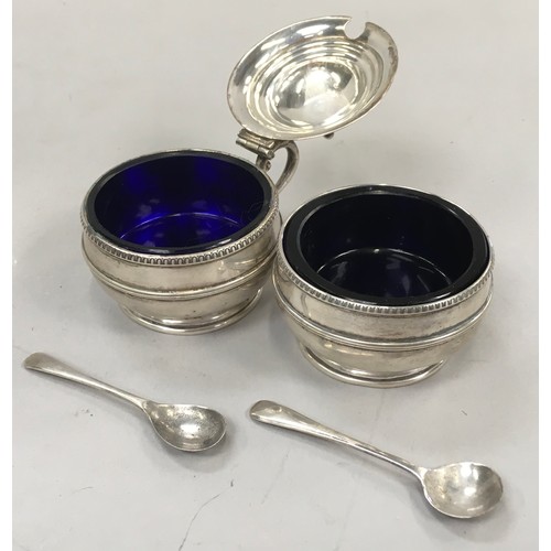 356 - Silver three piece condiment set