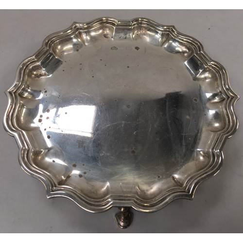 354 - Solid silver 3 footed tray