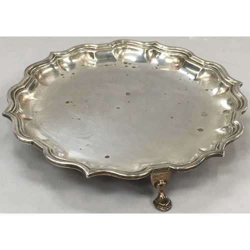 354 - Solid silver 3 footed tray