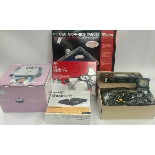 322 - Collection of PC accessories to include Canon printer / Drum Kit / Expansion Drive / Graphics Tablet... 