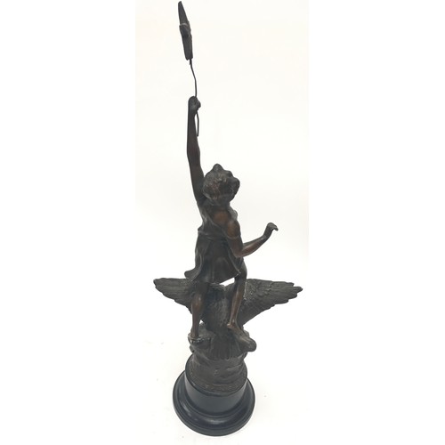 326 - 2 x spelter carafe amounted figure 