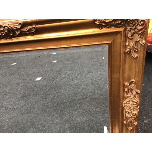 347 - Gilt framed bevelled edged wall mirror 93x74cm.