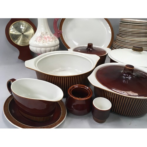 298 - Poole Pottery Chestnut Brown dinnerware together with some by Villeroy & Boch in a similar brown gla... 