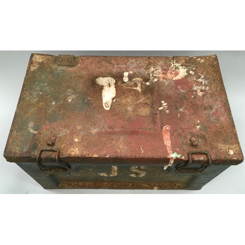 162 - Vintage military metal ammunition box.