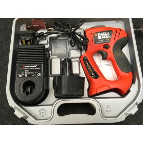 169 - Black & Decker Quattro Power drill in case together with another Black & Decker drill.