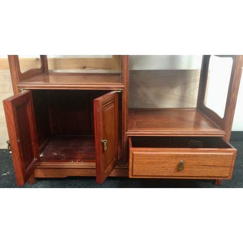 194 - Chinese hardwood tree stand display case 