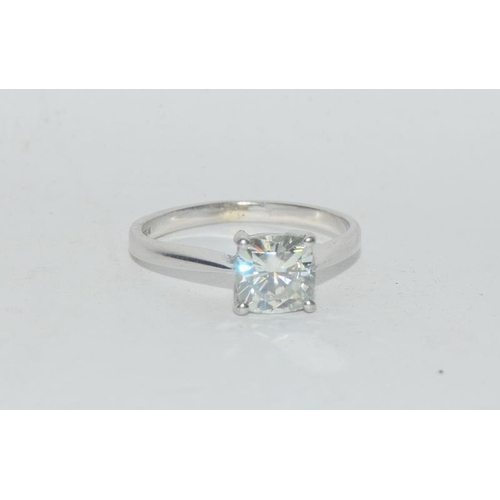 138 - Moissanite (Dia) 1.09ct set in 18ct gold ring with Anchor certificate size K+