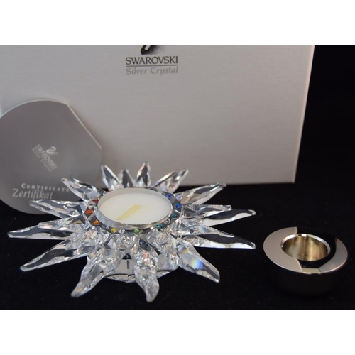 41 - Swarovski Crystal Solaris Candle Holder, code 236719 retired, boxed with paperwork.