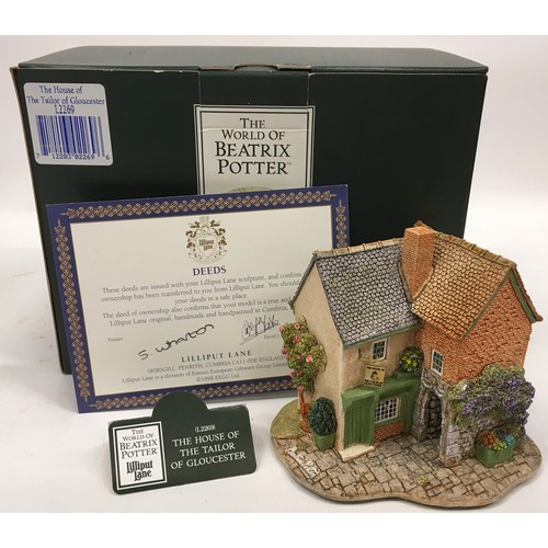 3 x Lilliput Lane The World of Beatrix Potter cottages. L2271 Tabitha  Twitchet's, L2272 Buckle Yeat