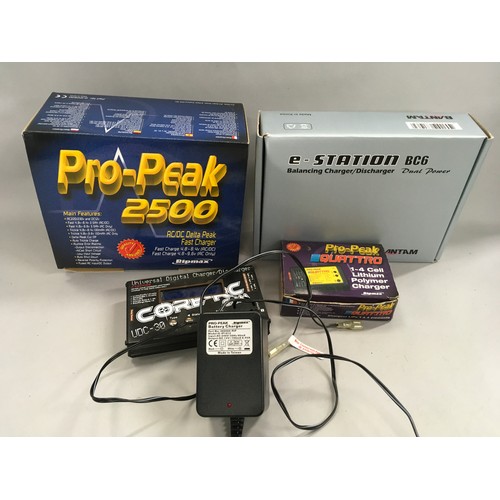 326 - Pro-Peak 2500 AC/DC Delta Pack Fast Charger together with e-station BC6 Balancing charger/discharger... 