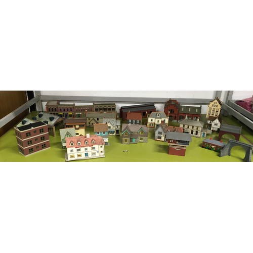 56 - Large collection of model railway buildings.