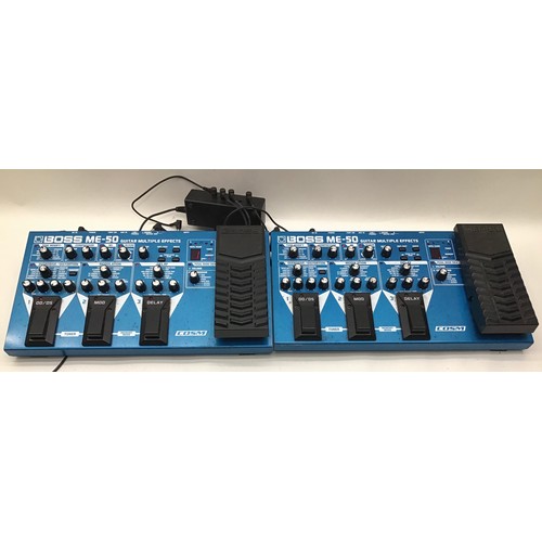 431 - BOSS ME-50 MULTI EFFECT GUITAR PEDAL BOARD. We have 2 units here which come with a collection of jac... 