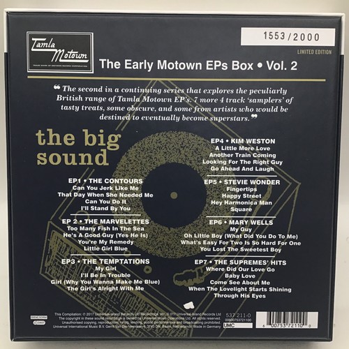 116 - THE EARLY MOTOWN EP BOX SET VOL 2. This set is in as new condition and features 7 ep singles along w... 