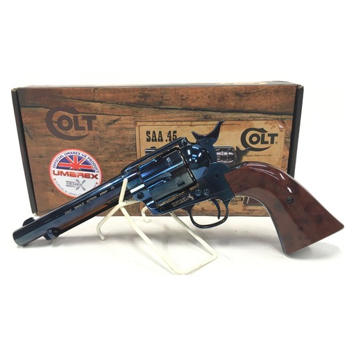 110 - Quality Umarex Colt 45 air pistol. Blued steel finish. Excellent condition and boxed. *RESTRICTIONS ... 