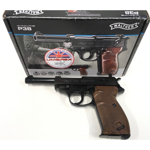 125 - Quality Umarex Walther P38 .177 air pistol. in excellent condition and boxed. *RESTRICTIONS APPLY. R... 