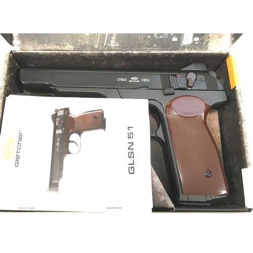 127 - Quality Gletcher GLSN 51 .177 air pistol. In excellent condition with box. *RESTRICTIONS APPLY. REFE... 