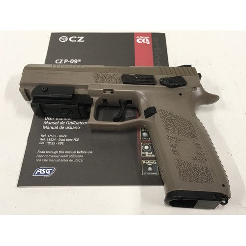 139 - Quality ASG CZ P-09 .177 Air pistol. In excellent condition. Comes with box and Discreet plastic tra... 