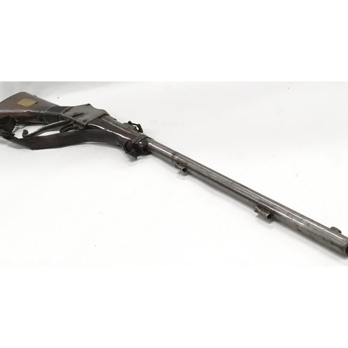 98 - Antique Indian/Middle Eastern (?) Martini-Enfield copy rifle with silver wire enhanced stock (possib... 
