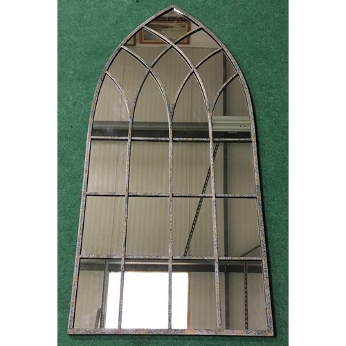 95 - A tall arched outdoor mirror. (R166)