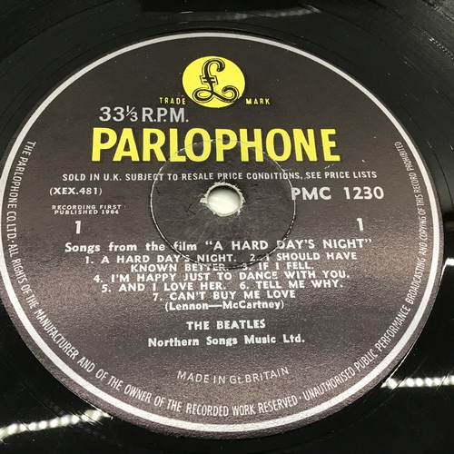 32 - BEATLES VINYL LP RECORDS X 2. Both on yellow/black Parlophone labels we have a copy of ‘A Hard Days ... 