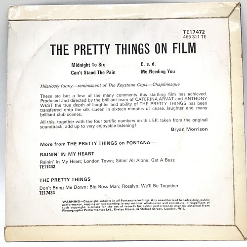 124 - THE PRETTY THINGS - ‘ ON FILM’ EP. A nice rare EP 45 rpm on the Fontana Label TE17472 from 1966. Fou... 