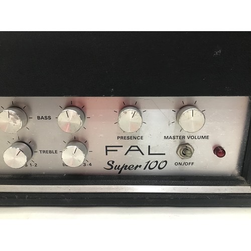 430 - FAL SUPER 100 AMPLIFIER. This is a great bit of 70s kit: built in the UK in Leeds, Futuristic Aids L... 