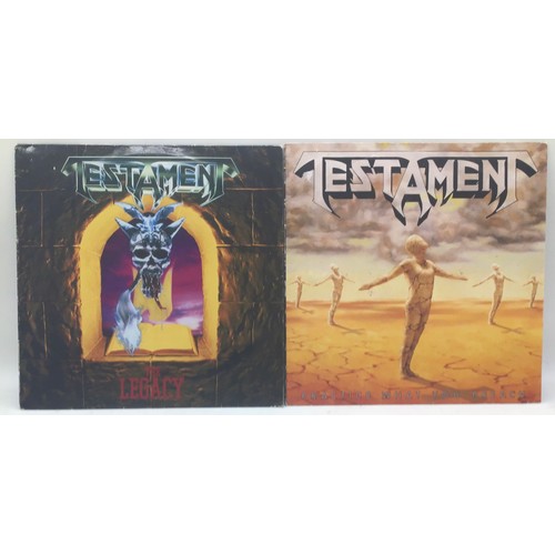 80 - TESTAMENT VINYL LP RECORDS X 2. Thrash Metal albums here entitled 'The Legacy & Practice What You Pr... 